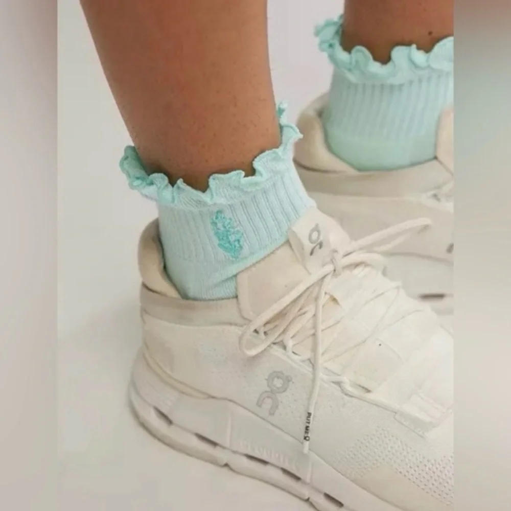 FP Movement by Free People Classic Ruffle Sport Socks (Pistachio) NWT